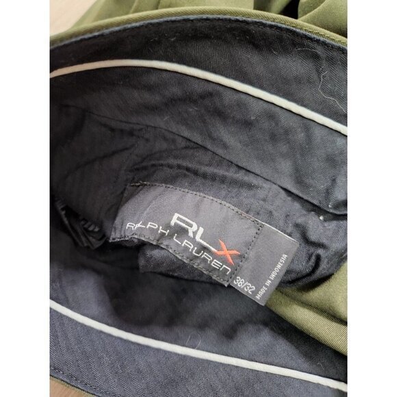 RLX Ralph Lauren Golf Stretch Pants 38x32‎ Mens Green Single Pleated Slacks - Picture 9 of 9